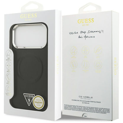 Futrola MagSafe za Apple iPhone 17 Pro Max, Guess, Triangle Logo, Crno Srebrna