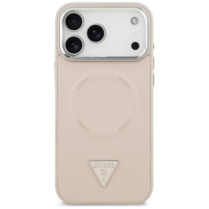 Futrola MagSafe za Apple iPhone 17 Pro Max, Guess, Triangle Logo, Roze Srebrna