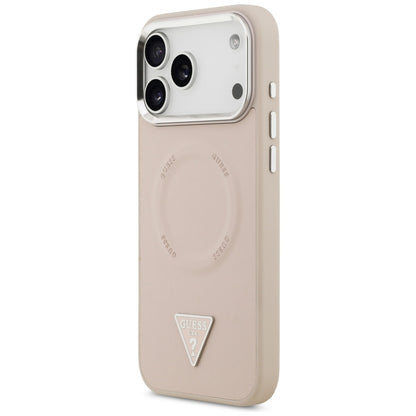 Futrola MagSafe za Apple iPhone 17 Pro Max, Guess, Triangle Logo, Roze Srebrna