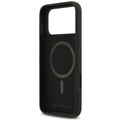 Futrola MagSafe za Apple iPhone 17 Pro Max, Karl Lagerfeld, Heart Sign Logo, Crna