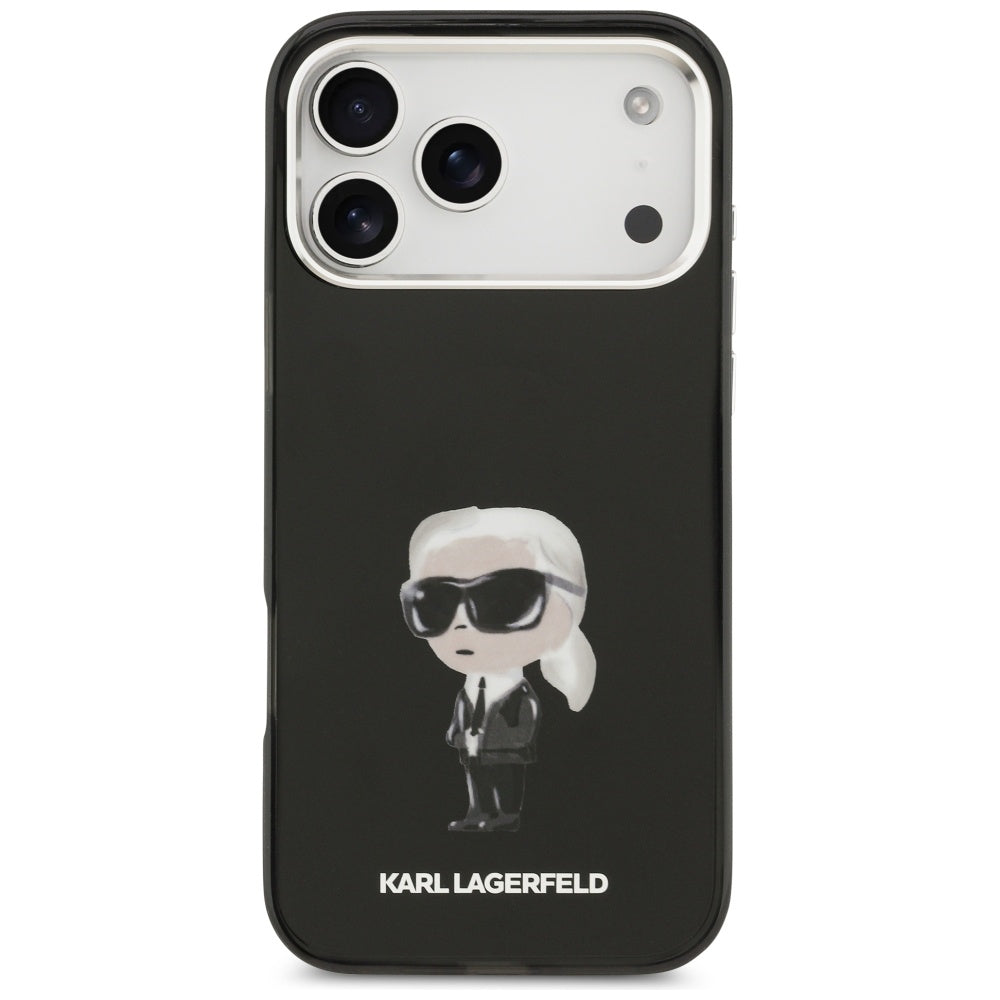 Futrola MagSafe za Apple iPhone 17 Pro Max, Karl Lagerfeld, IML Aquarelle Karl Ikonik, Crna