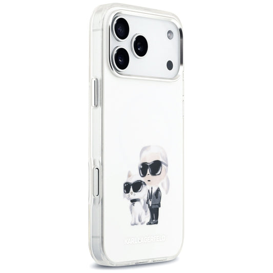 Futrola MagSafe za Apple iPhone 17 Pro Max, Karl Lagerfeld, IML Aquarelle Logo Karl & Choupette, Bela
