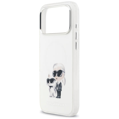 Futrola MagSafe za Apple iPhone 17 Pro Max, Karl Lagerfeld, IML Aquarelle Logo Karl & Choupette, Bela