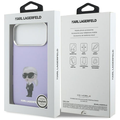 Futrola MagSafe za Apple iPhone 17 Pro Max, Karl Lagerfeld, IML Aquarelle Logo Karl, Ljubičasta