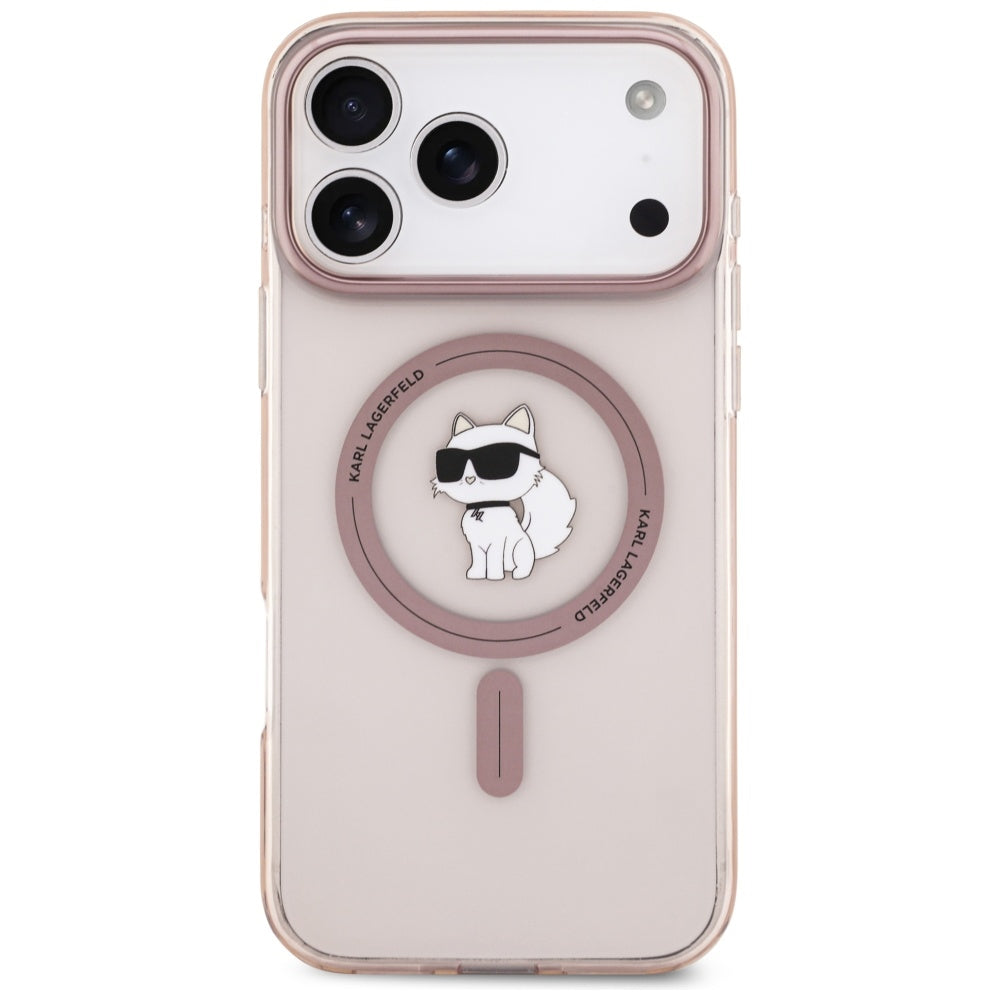 Futrola MagSafe za Apple iPhone 17 Pro Max, Karl Lagerfeld, IML Choupette, Roze