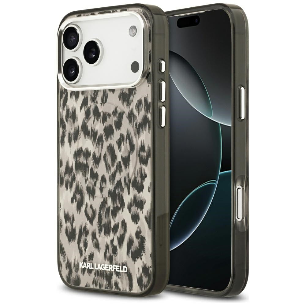 Futrola MagSafe za Apple iPhone 17 Pro Max, Karl Lagerfeld, IML Leopard Pattern, Braon