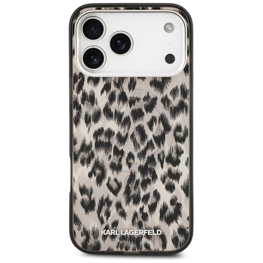 Futrola MagSafe za Apple iPhone 17 Pro Max, Karl Lagerfeld, IML Leopard Pattern, Braon