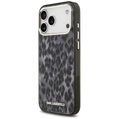 Futrola MagSafe za Apple iPhone 17 Pro Max, Karl Lagerfeld, IML Leopard Pattern, Crna