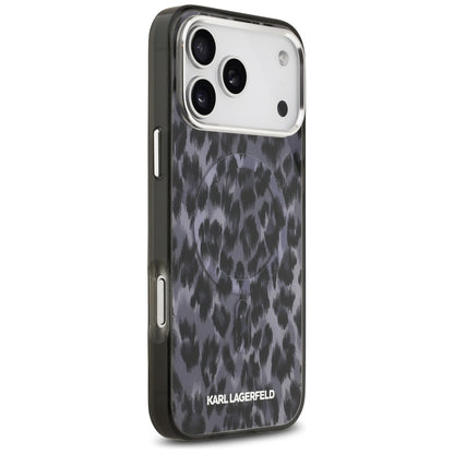 Futrola MagSafe za Apple iPhone 17 Pro Max, Karl Lagerfeld, IML Leopard Pattern, Crna