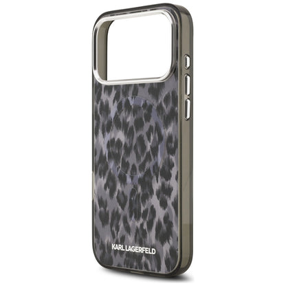 Futrola MagSafe za Apple iPhone 17 Pro Max, Karl Lagerfeld, IML Leopard Pattern, Crna