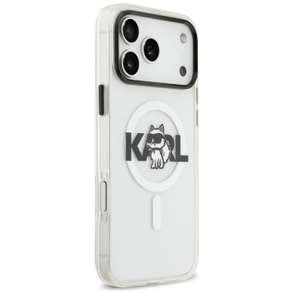 Futrola MagSafe za Apple iPhone 17 Pro Max, Karl Lagerfeld, IML Sketch Logo Choupette, Transparentna