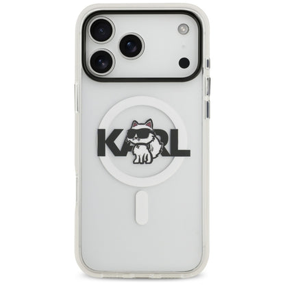 Futrola MagSafe za Apple iPhone 17 Pro Max, Karl Lagerfeld, IML Sketch Logo Choupette, Transparentna