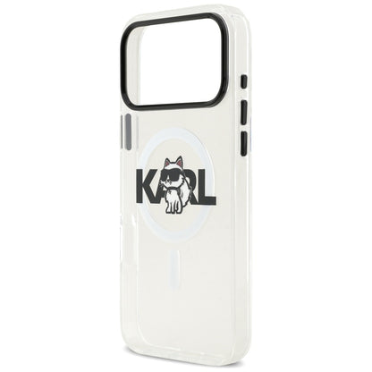 Futrola MagSafe za Apple iPhone 17 Pro Max, Karl Lagerfeld, IML Sketch Logo Choupette, Transparentna