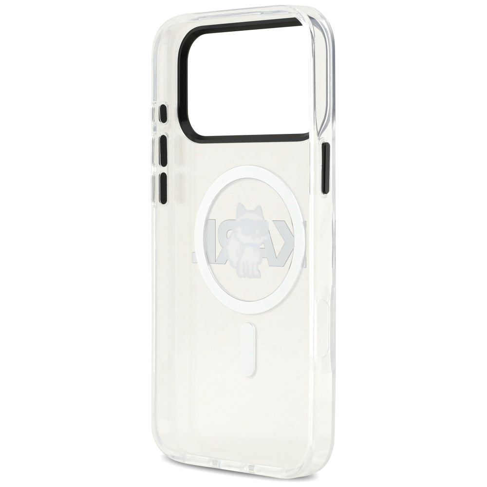 Futrola MagSafe za Apple iPhone 17 Pro Max, Karl Lagerfeld, IML Sketch Logo Choupette, Transparentna