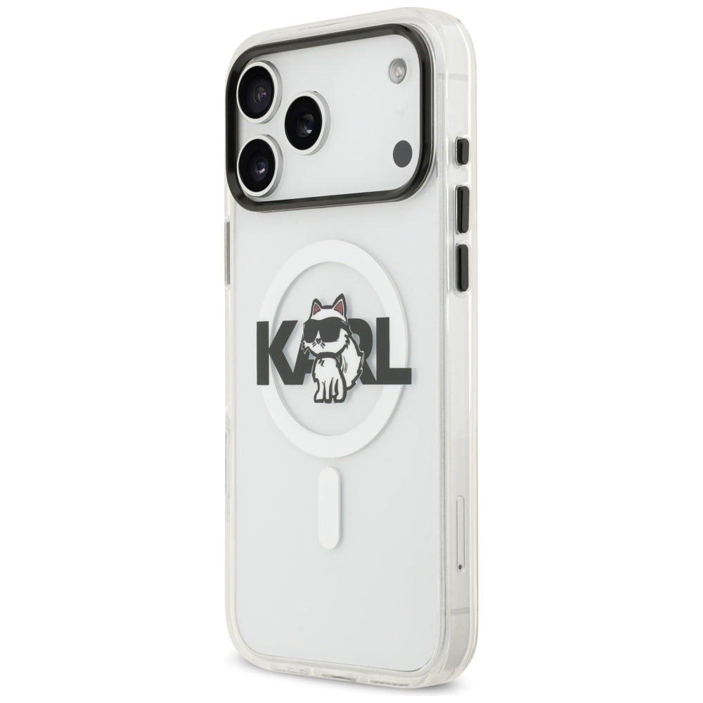Futrola MagSafe za Apple iPhone 17 Pro Max, Karl Lagerfeld, IML Sketch Logo Choupette, Transparentna