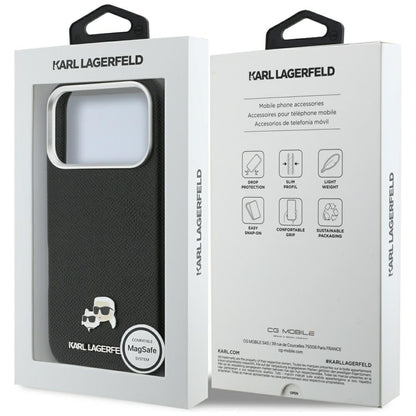 Futrola MagSafe za Apple iPhone 17 Pro Max, Karl Lagerfeld, Karl & Choupette Head's Pin, Crna