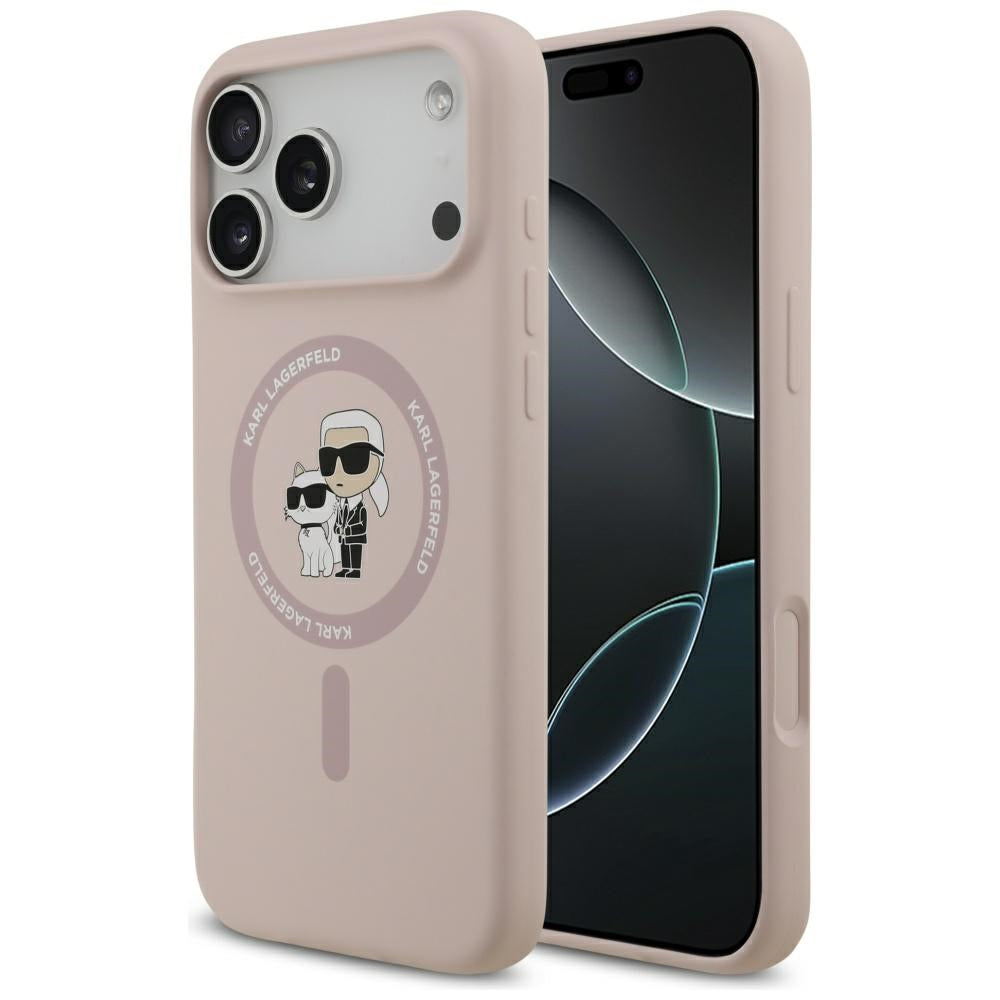 Futrola MagSafe za Apple iPhone 17 Pro Max, Karl Lagerfeld, Ring Karl & Choupette, Roze