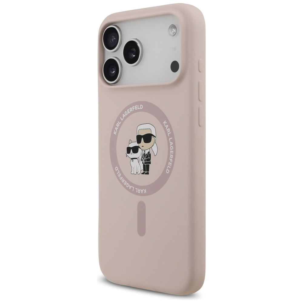 Futrola MagSafe za Apple iPhone 17 Pro Max, Karl Lagerfeld, Ring Karl & Choupette, Roze