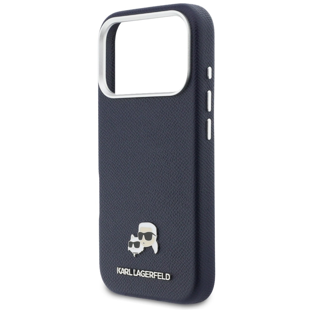 Futrola MagSafe za Apple iPhone 17 Pro Max, Karl Lagerfeld, Saffiano Karl & Choupette Pins, Plava