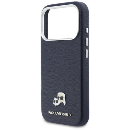 Futrola MagSafe za Apple iPhone 17 Pro Max, Karl Lagerfeld, Saffiano Karl & Choupette Pins, Plava