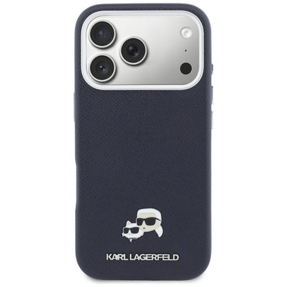 Futrola MagSafe za Apple iPhone 17 Pro Max, Karl Lagerfeld, Saffiano Karl & Choupette Pins, Plava