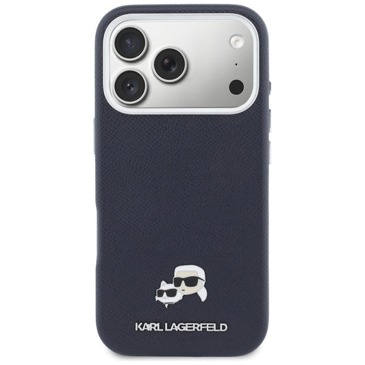 Futrola MagSafe za Apple iPhone 17 Pro Max, Karl Lagerfeld, Saffiano Karl & Choupette Pins, Plava