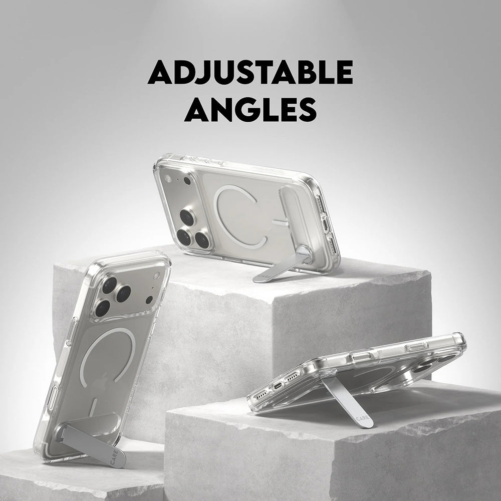 Futrola MagSafe za Apple iPhone 17 Pro Max, PanzerGlass, Care Feature Kickstand, Transparentna Bela