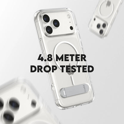 Futrola MagSafe za Apple iPhone 17 Pro Max, PanzerGlass, Care Feature Kickstand, Transparentna Bela