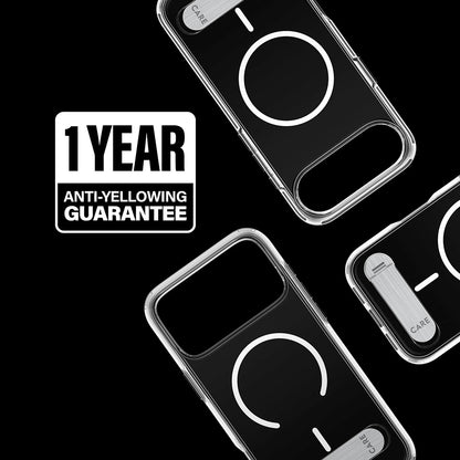 Futrola MagSafe za Apple iPhone 17 Pro Max, PanzerGlass, Care Feature Kickstand, Transparentna Bela