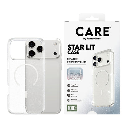 Futrola MagSafe za Apple iPhone 17 Pro Max, PanzerGlass, Care Urban Explorer Star Lit, Transparentna Bela
