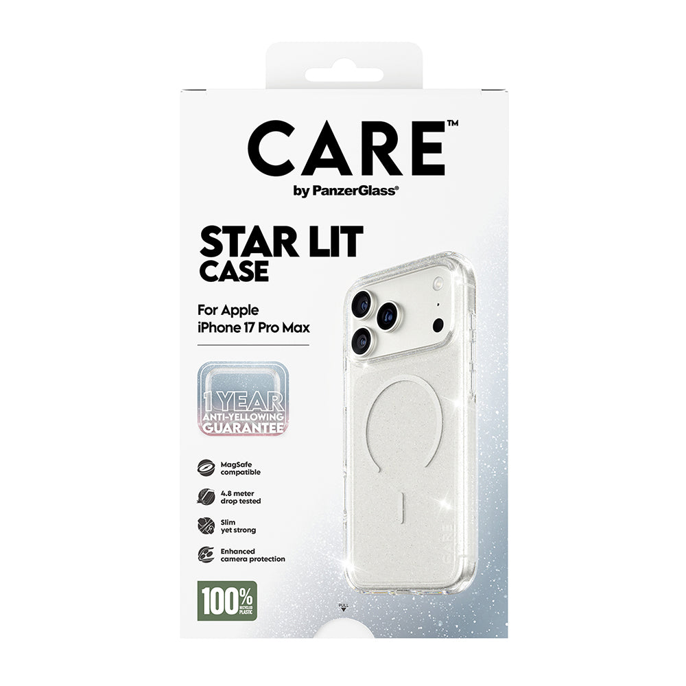 Futrola MagSafe za Apple iPhone 17 Pro Max, PanzerGlass, Care Urban Explorer Star Lit, Transparentna Bela