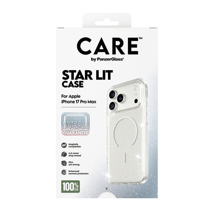 Futrola MagSafe za Apple iPhone 17 Pro Max, PanzerGlass, Care Urban Explorer Star Lit, Transparentna Bela