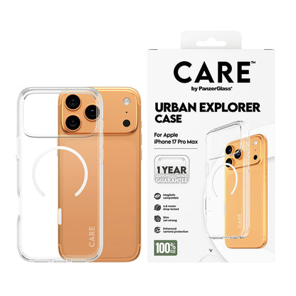 Futrola MagSafe za Apple iPhone 17 Pro Max, PanzerGlass, Care Urban Explorer, Transparentna Bela
