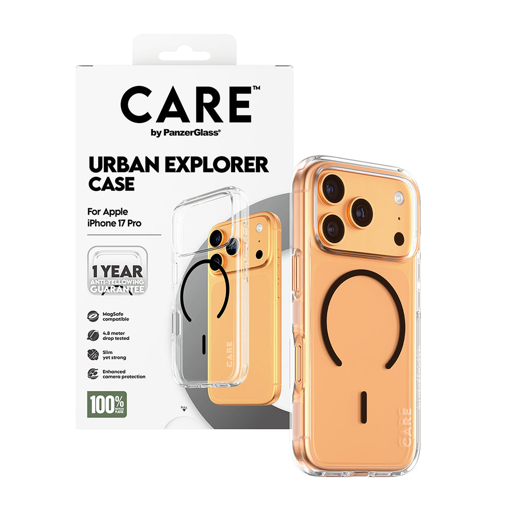 Futrola MagSafe za Apple iPhone 17 Pro Max, PanzerGlass, Care Urban Explorer, Crna Transparentna