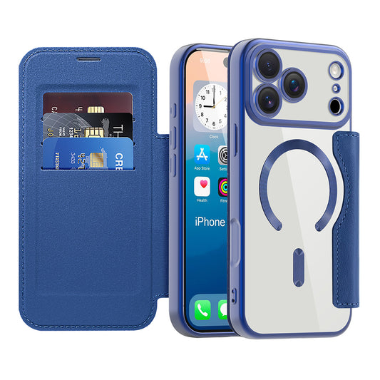 Futrola MagSafe za Apple iPhone 17 Pro Max, Techsuit, SmartMag Book, Plava