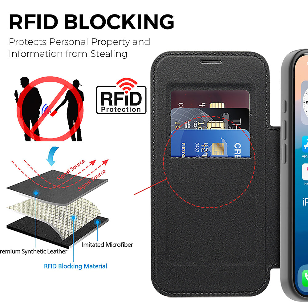 Futrola MagSafe za Apple iPhone 17 Pro Max, Techsuit, SmartMag Book, Braon