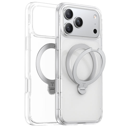 Futrola MagSafe za Apple iPhone 17 Pro Max, Torras, Ostand Spin, Transparentna