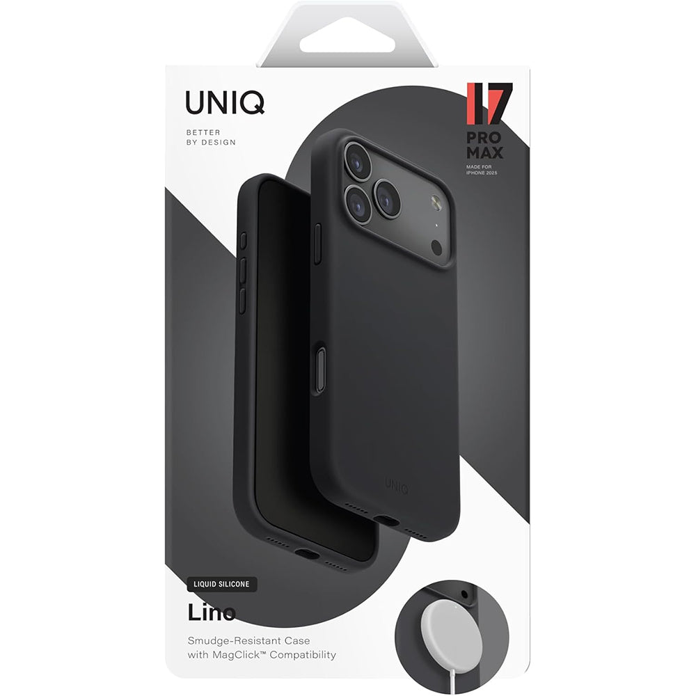 Futrola MagSafe za Apple iPhone 17 Pro Max, UNIQ, Lino MagClick, Crna