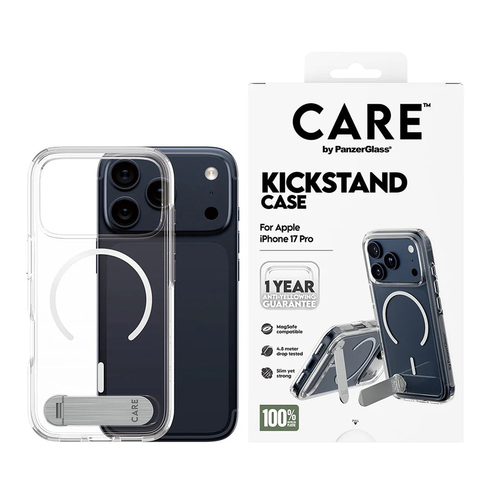 Futrola MagSafe za Apple iPhone 17 Pro, PanzerGlass, sa karakteristikom postolja, Transparentna
