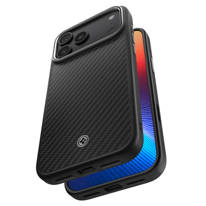 Futrola MagSafe za Apple iPhone 17 Pro, Spigen, Enzo Aramid T, Crno Srebrna