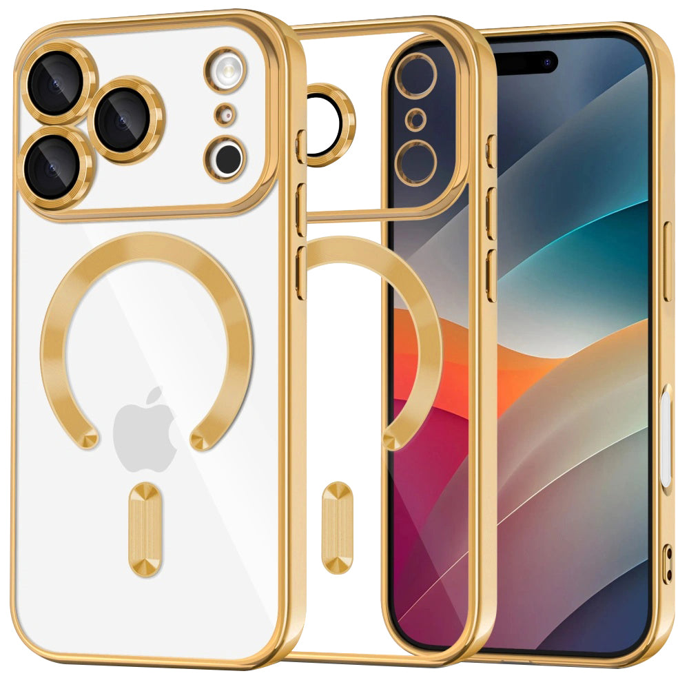 Futrola MagSafe za Apple iPhone 17 Pro, Techsuit, Luxury Crystal, Zlatna