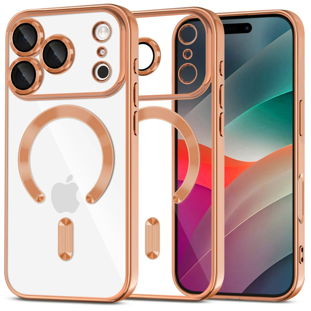 Futrola MagSafe za Apple iPhone 17 Pro, Techsuit, Luxury Crystal, Narandžasta