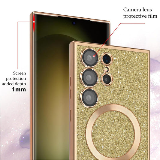 Futrola MagSafe za Apple iPhone 17 Pro, Techsuit, Luxury Glitter, Plava