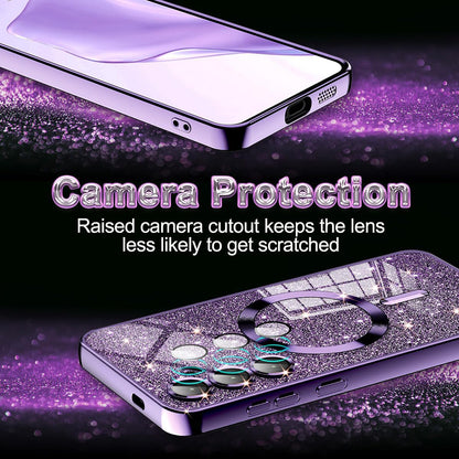 Futrola MagSafe za Apple iPhone 17 Pro, Techsuit, Luxury Glitter, Srebrna