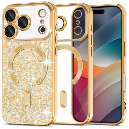 Futrola MagSafe za Apple iPhone 17 Pro, Techsuit, Luxury Glitter, Zlatna