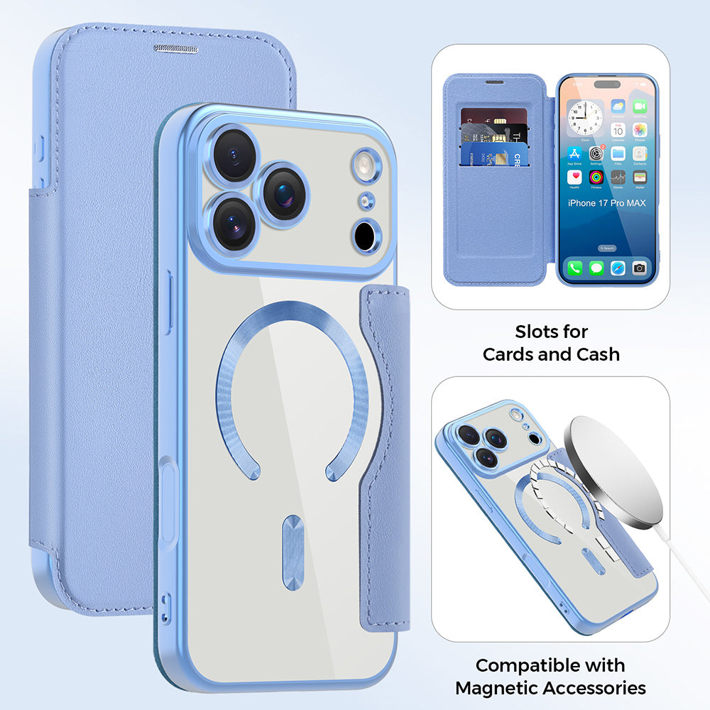 Futrola MagSafe za Apple iPhone 17 Pro, Techsuit, SmartMag Book, Plava