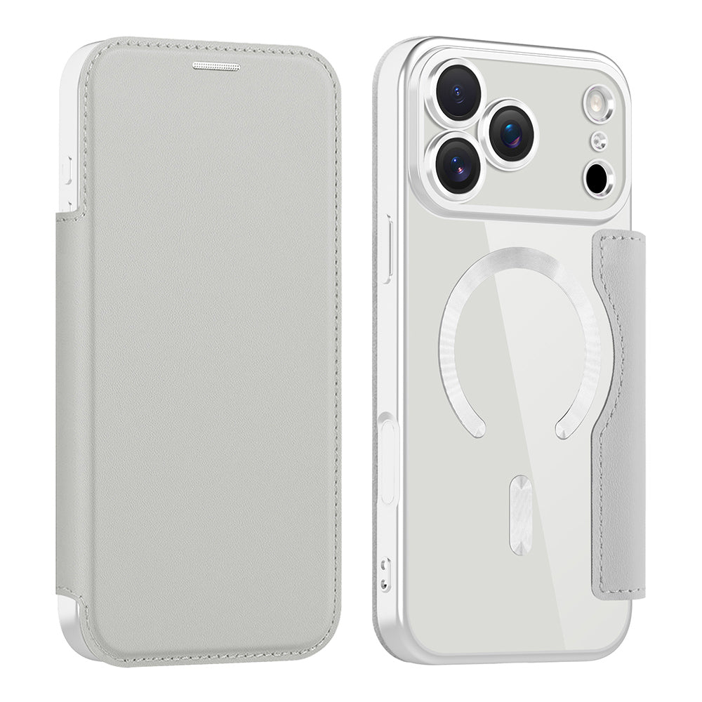 Futrola MagSafe za Apple iPhone 17 Pro, Techsuit, SmartMag Book, Siva