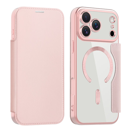 Futrola MagSafe za Apple iPhone 17 Pro, Techsuit, SmartMag Book, Roze