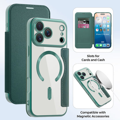 Futrola MagSafe za Apple iPhone 17 Pro, Techsuit, SmartMag Book, Zelena