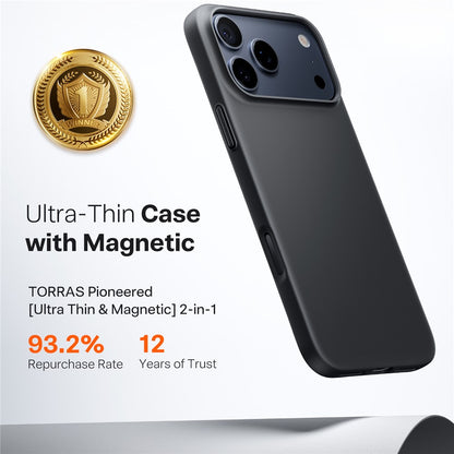 Futrola MagSafe za Apple iPhone 17 Pro, Torras, SlimFit, Crna